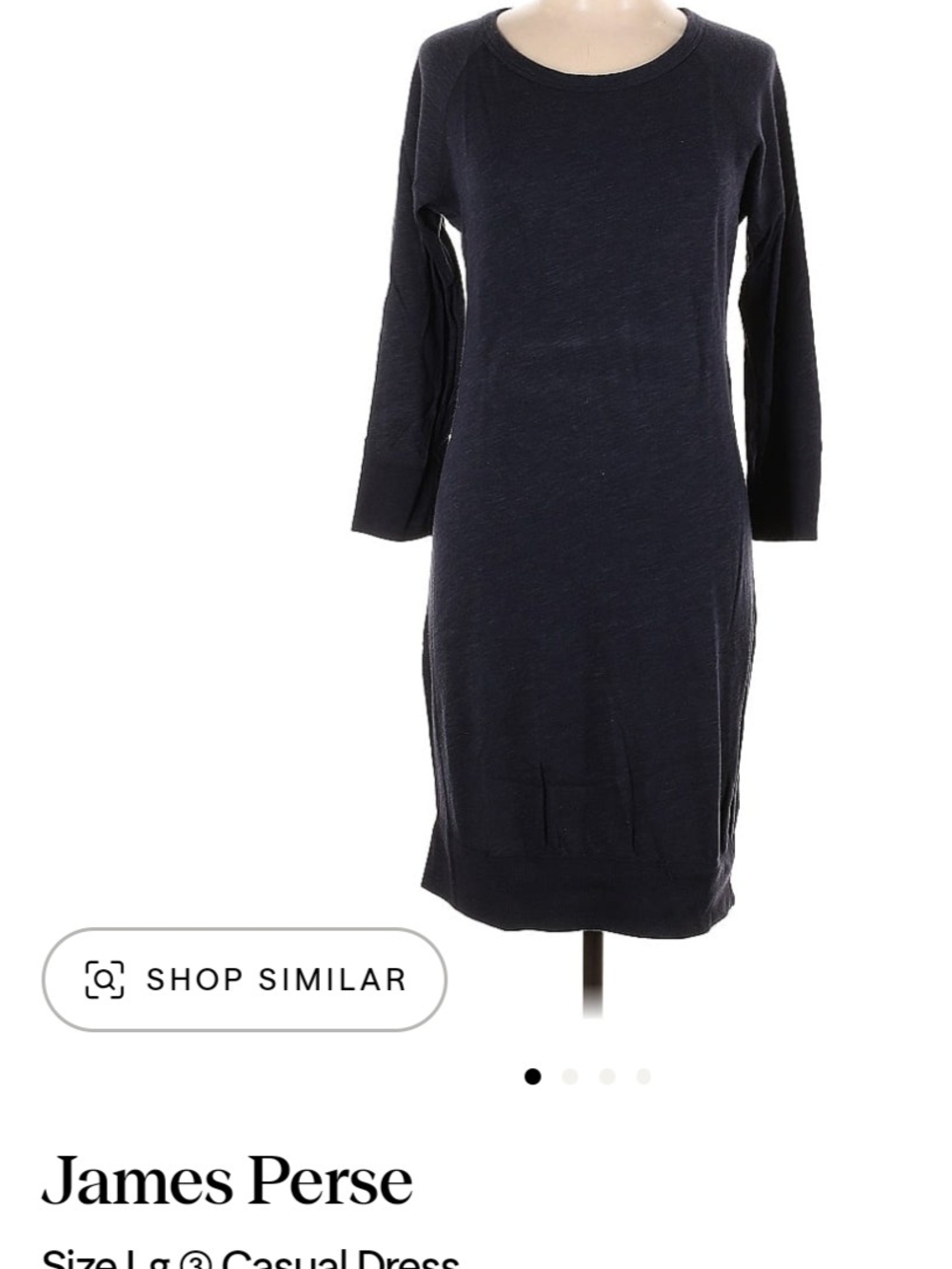 Very G Navy Long-Sleeve Crewneck Knit Dress